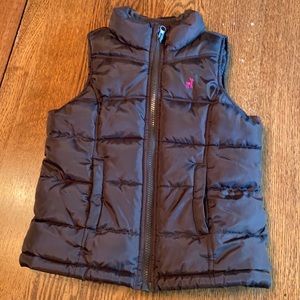 Old Navy girls brown puff vest; XS